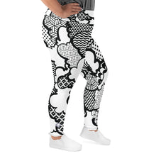 Women's Black and White Graffiti Clouds Plus Size Yoga Pants Workout Leggings For Jiu Jitsu 001 Athleisure Boxing Clouds Exclusive Graffiti Hip Hop Jiu-Jitsu Judo Kick Boxing Leggings MMA No Gi Plus Size Running Tights Womens