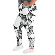 Women's Black and White Graffiti Clouds Plus Size Yoga Pants Workout Leggings For Jiu Jitsu 001 Athleisure Boxing Clouds Exclusive Graffiti Hip Hop Jiu-Jitsu Judo Kick Boxing Leggings MMA No Gi Plus Size Running Tights Womens