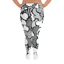 Women's Black and White Graffiti Clouds Plus Size Yoga Pants Workout Leggings For Jiu Jitsu 001 Athleisure Boxing Clouds Exclusive Graffiti Hip Hop Jiu-Jitsu Judo Kick Boxing Leggings MMA No Gi Plus Size Running Tights Womens