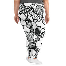 Women's Black and White Graffiti Clouds Plus Size Yoga Pants Workout Leggings For Jiu Jitsu 001 Athleisure Boxing Clouds Exclusive Graffiti Hip Hop Jiu-Jitsu Judo Kick Boxing Leggings MMA No Gi Plus Size Running Tights Womens