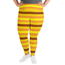 Women's High Waist Plus Size Striped Honey Comb Leggings Yoga Pants Exclusive Leggings Plus Size Plus Sized Leggings Tights Womens