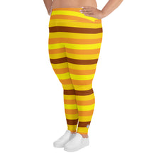 Women's High Waist Plus Size Striped Honey Comb Leggings Yoga Pants Exclusive Leggings Plus Size Plus Sized Leggings Tights Womens