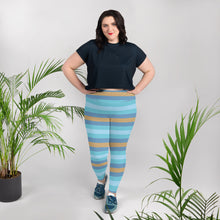 Women's High Waist Plus Size Striped Jersey Shore Leggings Yoga Pants Exclusive Leggings Plus Size Striped Tights Womens