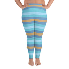 Women's High Waist Plus Size Striped Jersey Shore Leggings Yoga Pants Exclusive Leggings Plus Size Striped Tights Womens