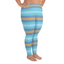 Women's High Waist Plus Size Striped Jersey Shore Leggings Yoga Pants Exclusive Leggings Plus Size Striped Tights Womens