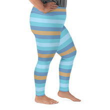 Women's High Waist Plus Size Striped Jersey Shore Leggings Yoga Pants Exclusive Leggings Plus Size Striped Tights Womens