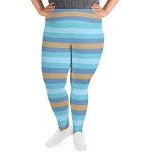 Women's High Waist Plus Size Striped Jersey Shore Leggings Yoga Pants Exclusive Leggings Plus Size Striped Tights Womens