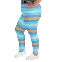 Women's High Waist Plus Size Striped Jersey Shore Leggings Yoga Pants Exclusive Leggings Plus Size Striped Tights Womens