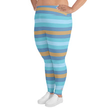 Women's High Waist Plus Size Striped Jersey Shore Leggings Yoga Pants Exclusive Leggings Plus Size Striped Tights Womens