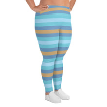 Women's High Waist Plus Size Striped Jersey Shore Leggings Yoga Pants Exclusive Leggings Plus Size Striped Tights Womens