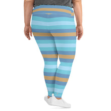 Women's High Waist Plus Size Striped Jersey Shore Leggings Yoga Pants Exclusive Leggings Plus Size Striped Tights Womens