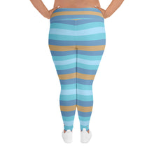 Women's High Waist Plus Size Striped Jersey Shore Leggings Yoga Pants Exclusive Leggings Plus Size Striped Tights Womens
