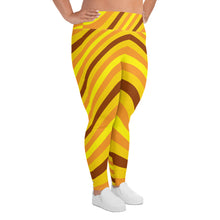 Women's High Waist Plus Size Wave Honey Comb Leggings Tights Exclusive Leggings Plus Size Tights Wave Wavey Wavy Womens