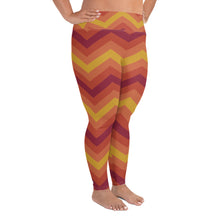 Women's Plus Size High Waist Zig zag Autumn Leggings Yoga Pants Exclusive Leggings Plus Size Tights Womens Zig zag