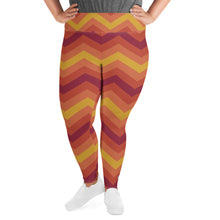 Women's Plus Size High Waist Zig zag Autumn Leggings Yoga Pants Exclusive Leggings Plus Size Tights Womens Zig zag