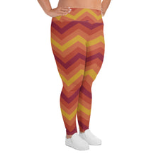 Women's Plus Size High Waist Zig zag Autumn Leggings Yoga Pants Exclusive Leggings Plus Size Tights Womens Zig zag