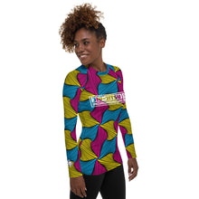 Women's Ankara Wax Print Rash Guard 001 - Long Sleeve No Gi BJJ Compression Rash Guard for Jiu Jitsu, MMA, Grappling and Wrestling African Print Ankara Exclusive Jiu-Jitsu Long Sleeve Rash Guard Womens