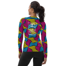 Women's Ankara Wax Print Rash Guard 001 - Long Sleeve No Gi BJJ Compression Rash Guard for Jiu Jitsu, MMA, Grappling and Wrestling African Print Ankara Exclusive Jiu-Jitsu Long Sleeve Rash Guard Womens