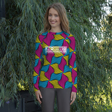 Women's Ankara Wax Print Rash Guard 001 - Long Sleeve No Gi BJJ Compression Rash Guard for Jiu Jitsu, MMA, Grappling and Wrestling African Print Ankara Exclusive Jiu-Jitsu Long Sleeve Rash Guard Womens