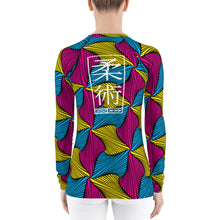 Women's Ankara Wax Print Rash Guard 001 - Long Sleeve No Gi BJJ Compression Rash Guard for Jiu Jitsu, MMA, Grappling and Wrestling African Print Ankara Exclusive Jiu-Jitsu Long Sleeve Rash Guard Womens