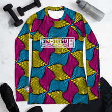 Women's Ankara Wax Print Rash Guard 001 - Long Sleeve No Gi BJJ Compression Rash Guard for Jiu Jitsu, MMA, Grappling and Wrestling African Print Ankara Exclusive Jiu-Jitsu Long Sleeve Rash Guard Womens