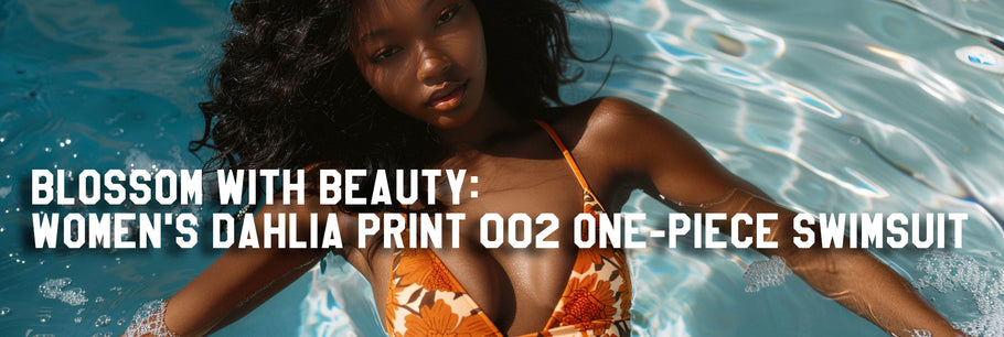 Blossom with Beauty: Women's Dahlia Print 002 One-Piece Swimsuit