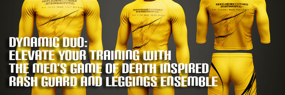 Dynamic Duo: Elevate Your Training with the Men's Game of Death Inspired Rash Guard and Leggings Ensemble