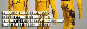 Embrace Bruce Lee Vibes: Elevate Your Training with the Men's Long Sleeve Rash Guard and Athletic Leggings Set