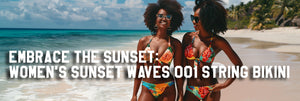 Embrace the Sunset: Women's Sunset Waves 001 String Bikini