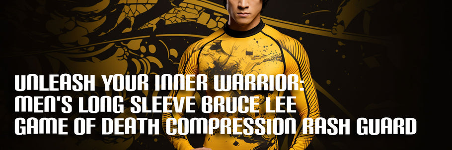 Unleash Your Inner Warrior: Men's Long Sleeve Bruce Lee Game of Death Compression Rash Guard