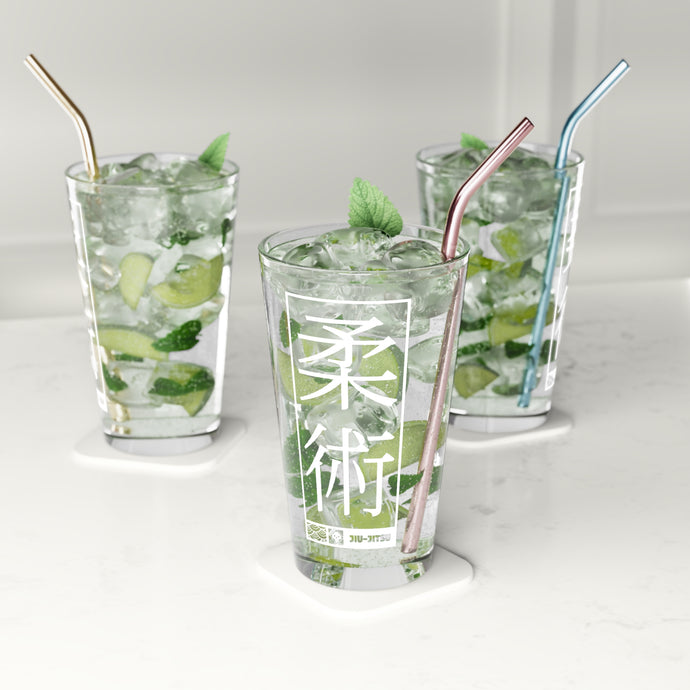 Roll and Refresh: Stylish Jiu-Jitsu Pint Glass for Martial Arts Fans, 16oz Assembled in the USA Assembled in USA Dining Drink Drinks Exclusive Festive Glass Glassware Home & Living Jiu-Jitsu Kitchen Made in the USA Made in USA Seasonal Picks
