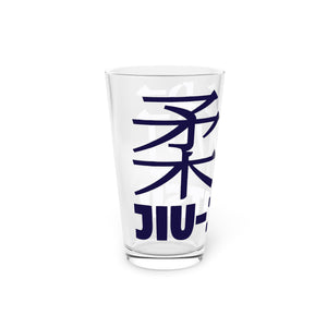 Mat Mastery: Jiu-Jitsu Emblem Pint Glass for Discerning Practitioners, 16oz