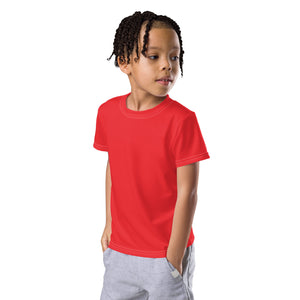 Active Boys' Essential: Short Sleeve Solid Color Rash Guard - Scarlet Boys Exclusive Kids Rash Guard Running Short Sleeve Solid Color Swimwear