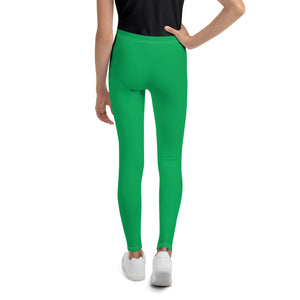Active & Casual Wear: Youth Girls Solid Color Leggings for Every Occasion - Jade