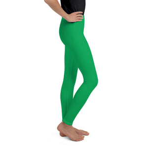 Active & Casual Wear: Youth Girls Solid Color Leggings for Every Occasion - Jade