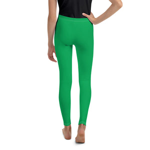 Active & Casual Wear: Youth Girls Solid Color Leggings for Every Occasion - Jade