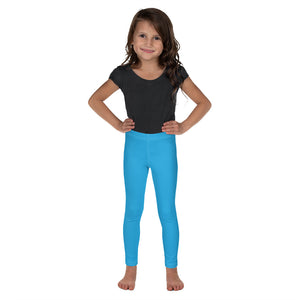 Active Days, Bright Ways: Solid Workout Leggings for Girls - Cyan