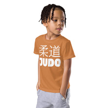 Active Lifestyle Wear: Boy's Short Sleeve Classic Judo Rash Guard - Raw Sienna Boys Exclusive Judo Kids Rash Guard Short Sleeve