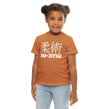 Active Lifestyle Wear: Girl's Short Sleeve Classic Jiu-Jitsu Rash Guard - Raw Sienna Exclusive Girls Jiu-Jitsu Kids Rash Guard Short Sleeve