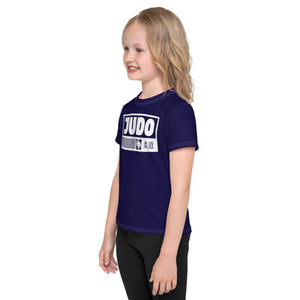 Active Wear Essential: Girl's Short Sleeve Judo Rash Guard - Midnight Blue Exclusive Girls Judo Kids Rash Guard Short Sleeve