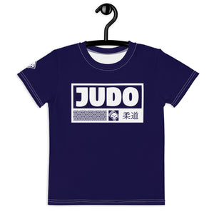 Active Wear Essential: Girl's Short Sleeve Judo Rash Guard - Midnight Blue Exclusive Girls Judo Kids Rash Guard Short Sleeve