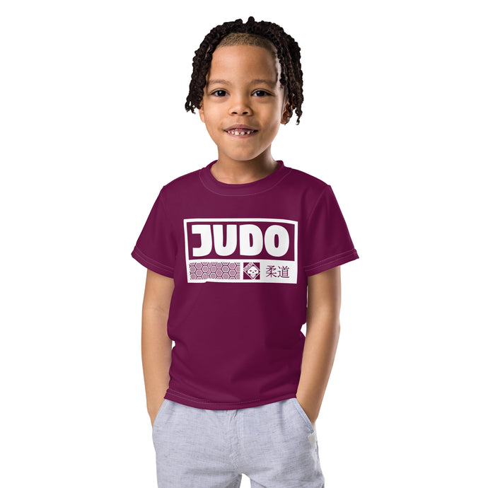 Adventure-Ready: Boy's Short Sleeve Judo Rash Guard - Tyrian Purple Boys Exclusive Judo Kids Rash Guard Short Sleeve