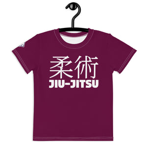 Adventure-Ready: Girl's Short Sleeve Classic Jiu-Jitsu Rash Guard - Tyrian Purple Exclusive Girls Jiu-Jitsu Kids Rash Guard Short Sleeve