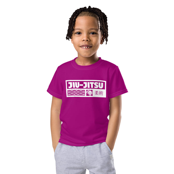 Adventurous Protection: Boy's Short Sleeve Jiu-Jitsu Rash Guard - Vivid Purple Boys Exclusive Jiu-Jitsu Kids Rash Guard Short Sleeve