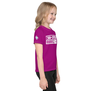 Adventurous Protection: Girl's Short Sleeve Jiu-Jitsu Rash Guard - Fresh Eggplant Exclusive Girls Jiu-Jitsu Kids Rash Guard Short Sleeve