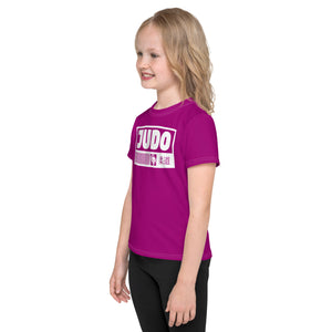 Adventurous Spirit: Girl's Short Sleeve Judo Rash Guard - Fresh Eggplant Exclusive Girls Judo Kids Rash Guard Short Sleeve