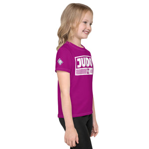 Adventurous Spirit: Girl's Short Sleeve Judo Rash Guard - Fresh Eggplant Exclusive Girls Judo Kids Rash Guard Short Sleeve