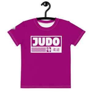 Adventurous Spirit: Girl's Short Sleeve Judo Rash Guard - Fresh Eggplant Exclusive Girls Judo Kids Rash Guard Short Sleeve