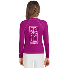 Youth Girls Judo Performance Shirt – Long Sleeve Compression Rash Guard- Fresh Eggplant Exclusive Girls Judo Long Sleeve Rash Guard Youth