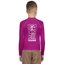 Youth Boys Judo Performance Shirt – Long Sleeve Compression Rash Guard - Vivid Purple Boys Exclusive Judo Long Sleeve Rash Guard Youth